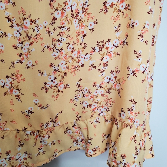 NWT OLD NAVY Yellow Fit and Flare Puff-Sleeve Prairie Floral Print Dress Plus 3x - Picture 4 of 8